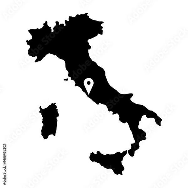 Fototapeta Italy Map Glyph