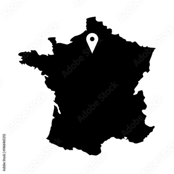 Fototapeta France Map Glyph