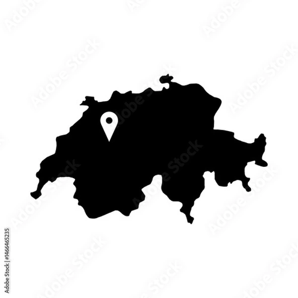 Fototapeta Switzerland Map Glyph