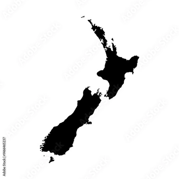 Fototapeta New Zealand Map Glyph