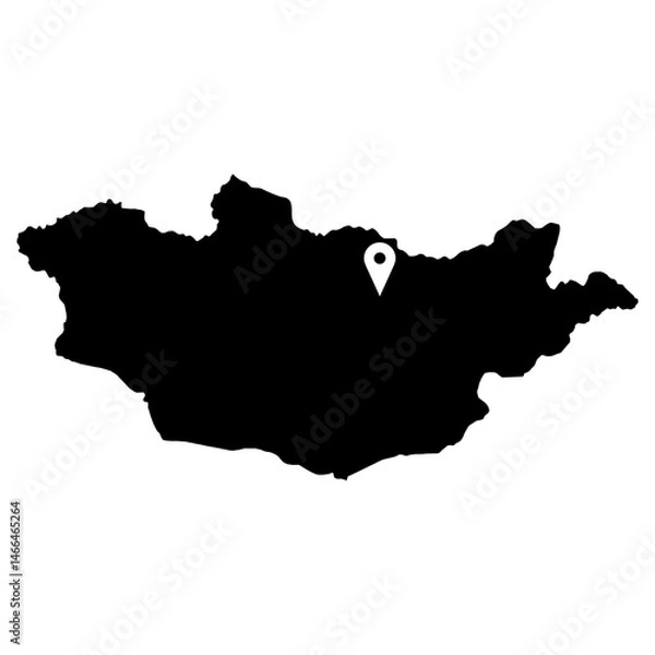 Fototapeta Mongolia Map Glyph