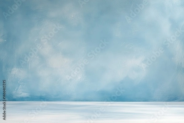 Obraz Light blue textured wall background with a smooth white floor