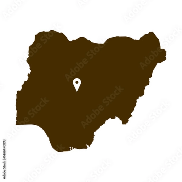 Fototapeta Nigeria Map Flat