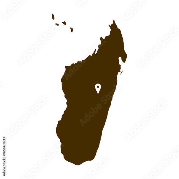 Fototapeta Madagascar Map Flat