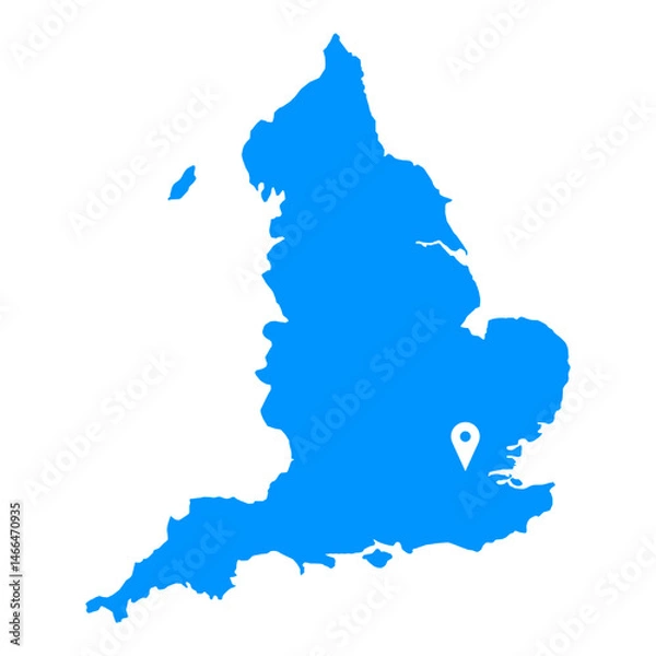 Fototapeta England Map Flat