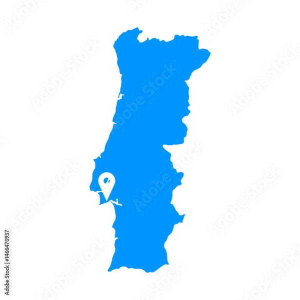 Fototapeta Portugal Map Flat