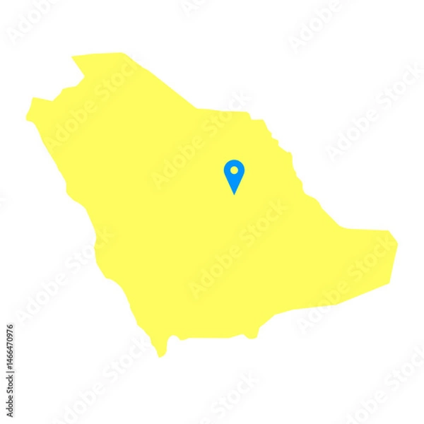 Fototapeta Saudi Arabia Map Flat