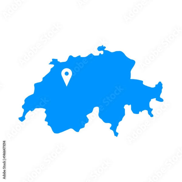 Fototapeta Switzerland Map Flat