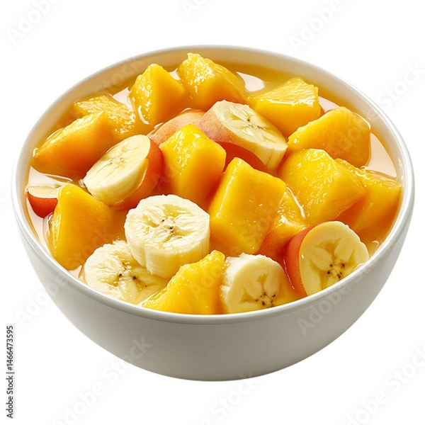 Obraz Modern Sunrise Bowl with Peach Banana Fusion Isolated on Transparent Background