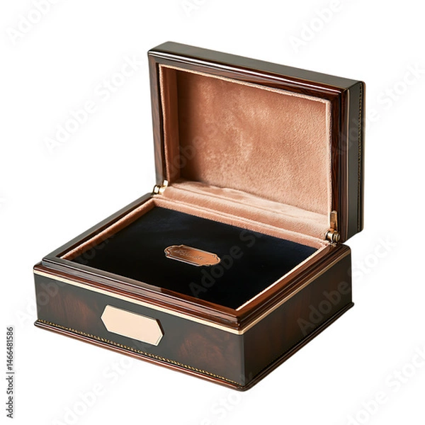 Obraz A Keepsake Box with Velvet Lining and Engraved Design Isolated on Transparent Background