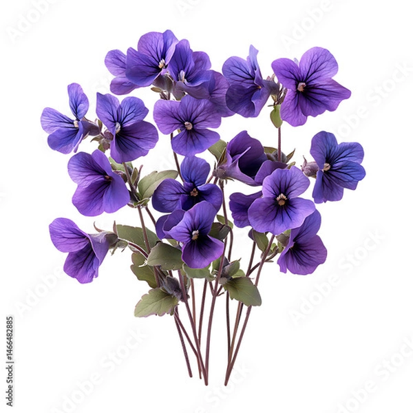 Obraz Vibrant Violet Plant with Deep Purple Flowers Isolated on Transparent Background