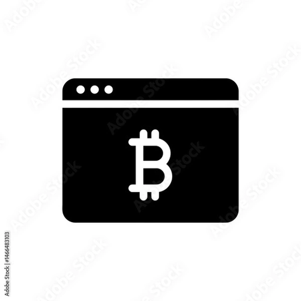Fototapeta Bitcoin Inside Browser Window Representing Digital Currency on the Web