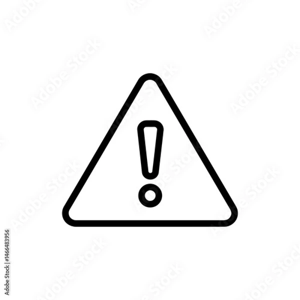 Obraz Caution Sign Exclamation Triangle Flat Minimal Danger Warning Symbol