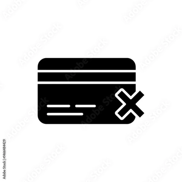 Fototapeta Credit Card with Decline Cross for Rejected Transaction