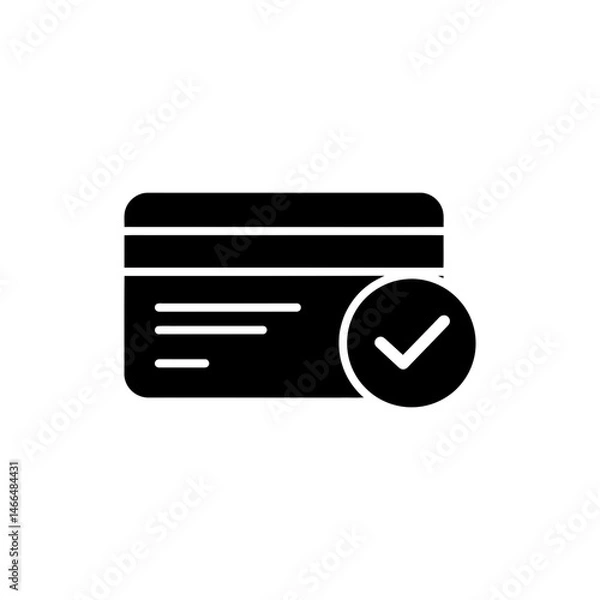 Fototapeta Credit Card with Mobile Checkmark - Secure Online Payment Concept