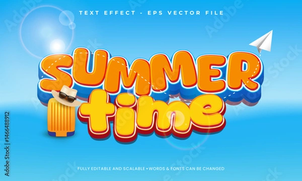 Fototapeta Summer time 3d editable text effect template