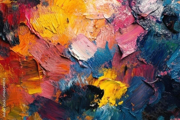 Fototapeta Vibrant abstract painting with bold strokes and rich colors created in a studio setting