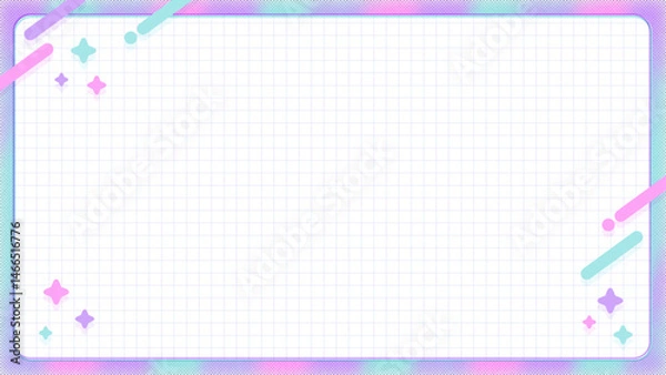 Obraz ポップで可愛い横長のフレーム背景