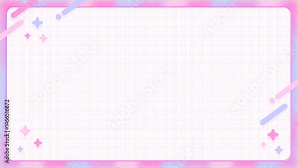 Obraz ポップで可愛い横長のフレーム背景