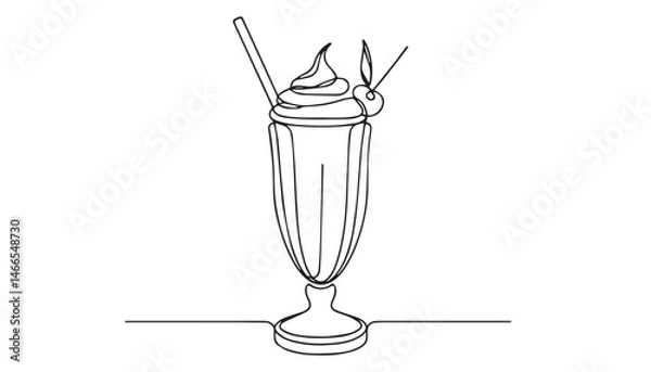 Fototapeta Continuous one single minimal line drawing smoothie
