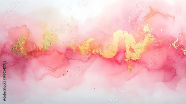Obraz Abstract artistic design with soft pink and gold tones.