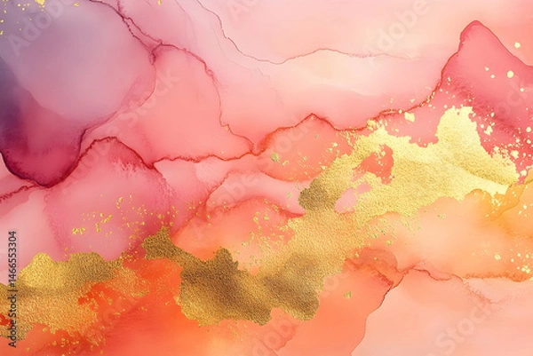 Obraz Abstract art design with delicate pink and gold tones.