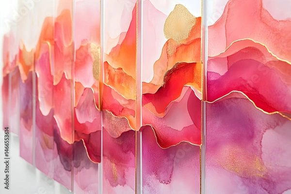 Obraz Abstract artwork of layered, vibrant hues.