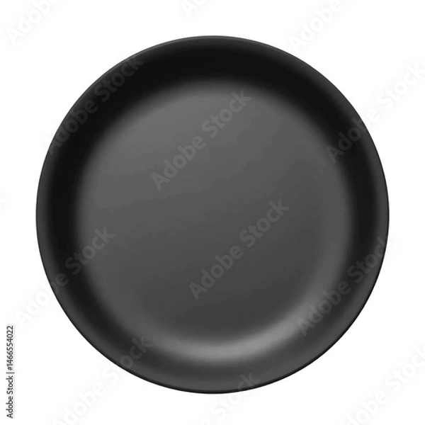 Fototapeta Empty black plate isolated on transparent background