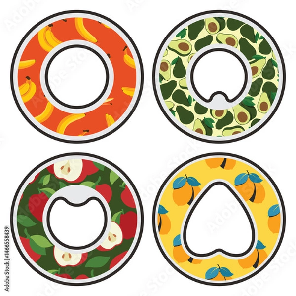 Fototapeta Flavor bottle pods vector cartoon set isolated on a white background.