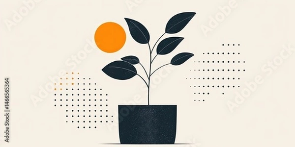 Fototapeta Modern Plant Indoor growth with sunlight and creative background.