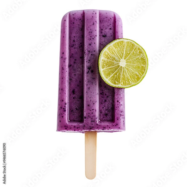 Obraz Artisan Vibrant Freeze Pop IV with Lime Slice Isolated on Transparent Background