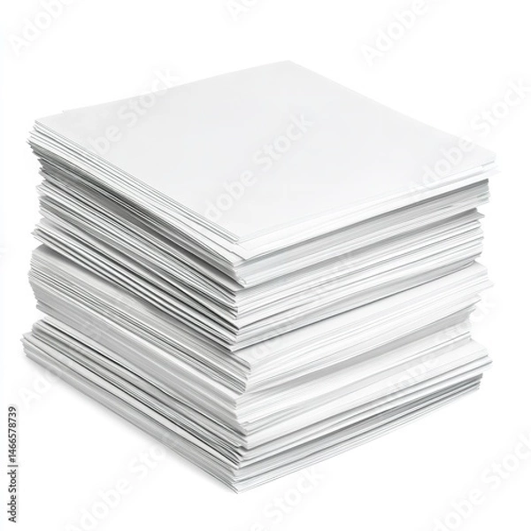Obraz White paper stack office supply print document a sheet ream stationery blank copy texture background