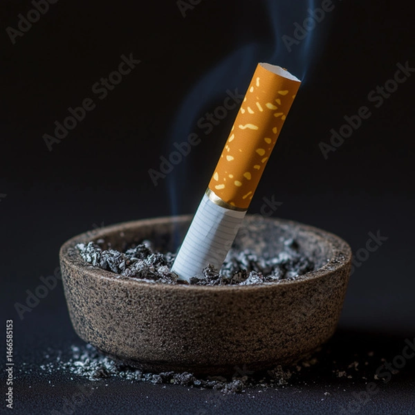 Fototapeta smoking is harmful to health ...cigarettes in the ashtray