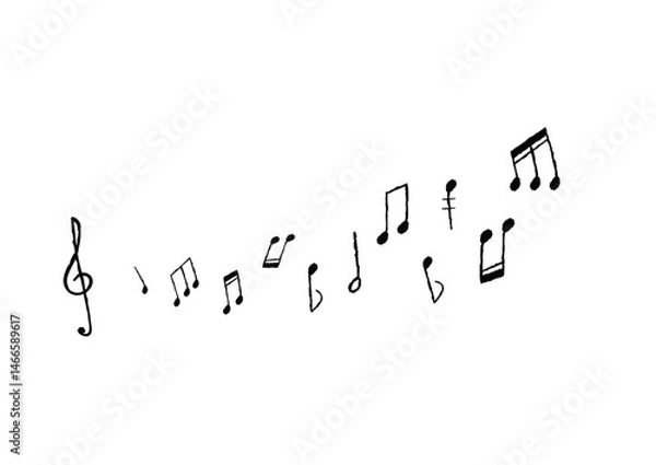 Obraz 手描きのおしゃれな音符イラスト　