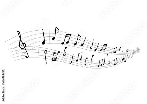 Obraz 手描きのおしゃれな音符イラスト　