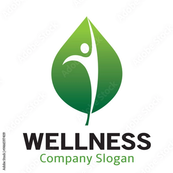 Obraz leaf and body logo eco silhouette vector design symbol