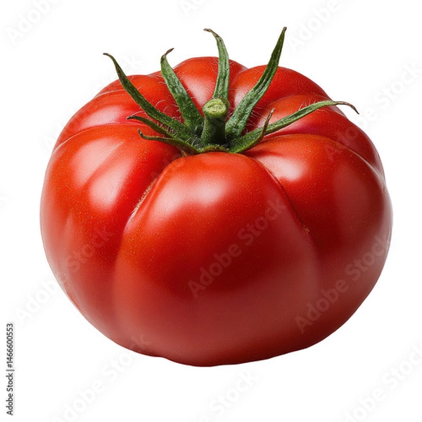 Obraz Fresh ripe red tomato vegetable isolated on black background close up view on transparent background