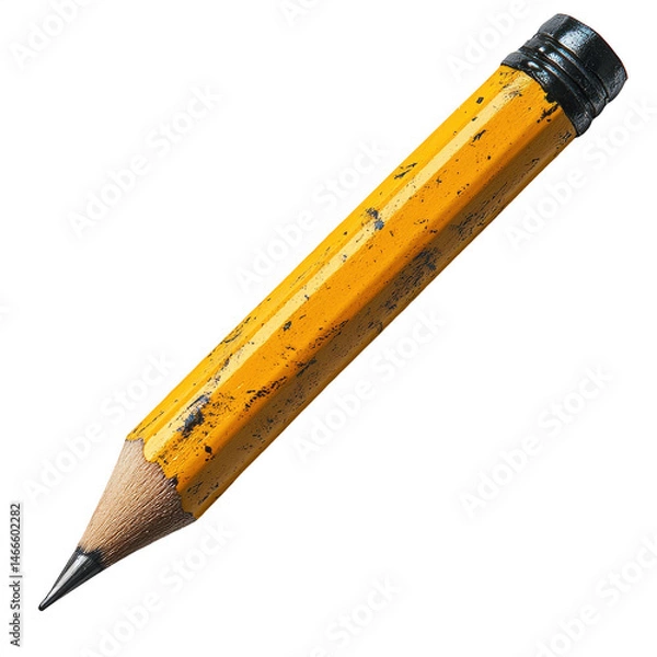 Obraz Yellow pencil close up image for drawing writing sketching art design on transparent background