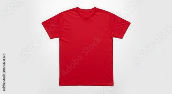 Obraz Classic Red T-Shirt Mockup:  Blank Apparel Template for Design