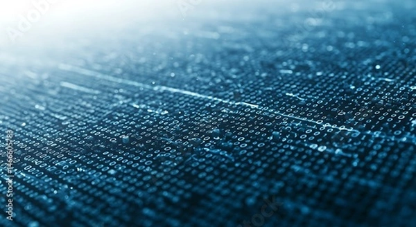 Fototapeta Abstract Digital Data Stream: Blue Binary Code Background