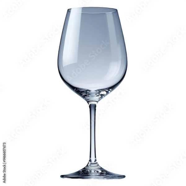Fototapeta Stock photo of elegant clear wine glass isolated on black background on transparent background