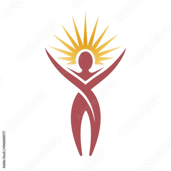 Obraz creative person exercise logo vector design symbol icon