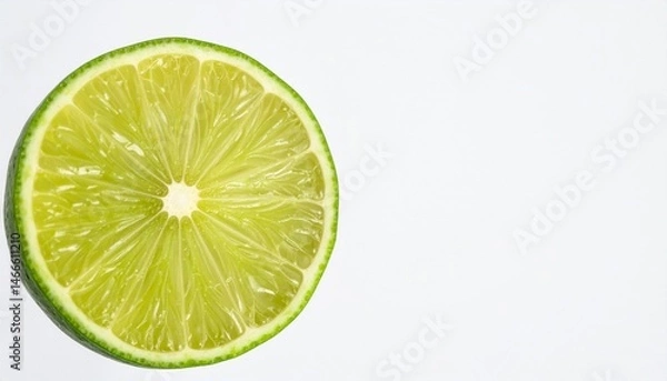 Fototapeta Lime Half with Juice Droplet on Isolated White Background