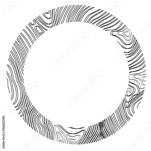 Obraz Wavy pattern circle design creative round frame decoration traditional background texture vector element