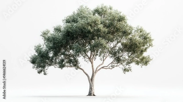Obraz Isolated tree, full-frame, light-toned background