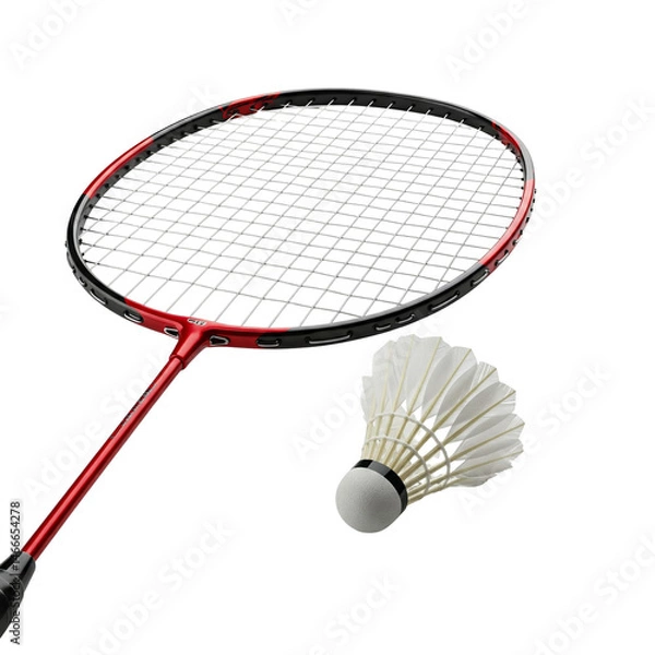 Obraz badminton racket and shuttlecock