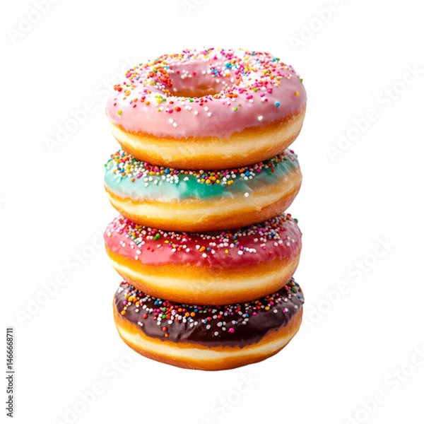 Fototapeta colorful donuts isolated on white background