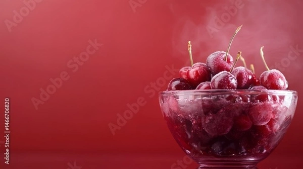 Fototapeta Cherry Compote Advertisement Mesmerizing highspeed visual with frozen cherries