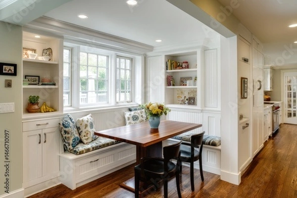 Obraz Built-in breakfast nook shelf 