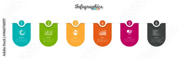 Fototapeta Infographic timeline template can be used for chart, diagram, web design, presentation, advertising, history